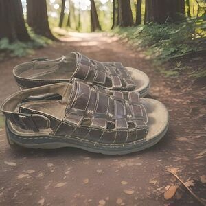 '90s Y2K Vintage Doc Dr Martens Brown Fisherman Sandals Men’s Size US 11
